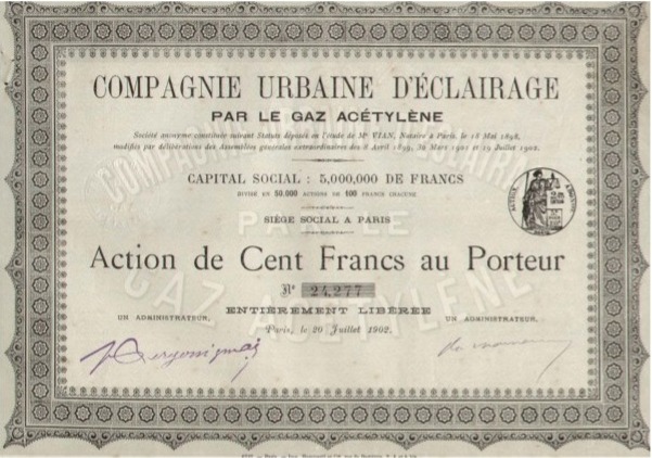 Action de l'Urbaine acétylène